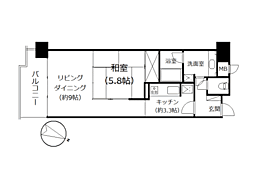 ソフィア熱海ビューヒルズ弐番館 1LDKの間取図画像