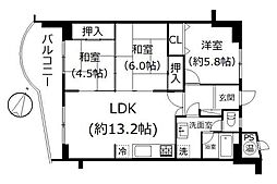 ヘルシー・マンションオリーブ・ヒル 3LDKの間取図画像