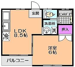MP-1番館 1LDKの間取図画像