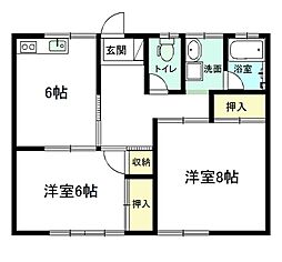 メゾン小牧 2DKの間取図画像