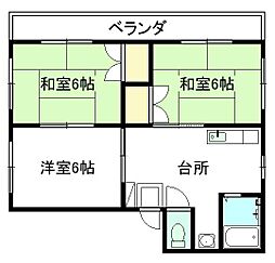 シーエフ岳美 3Kの間取図画像