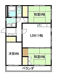 カーサミワ 3LDKの間取図画像