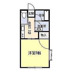ソワサント久保田 1Kの間取図画像