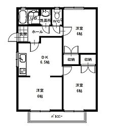 ヴェルデ峰畑A 2LDKの間取図画像