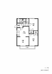 ハイツ三ツ石 3DKの間取図画像