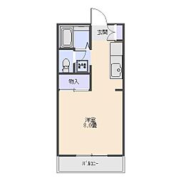 リヴェール 1Kの間取図画像