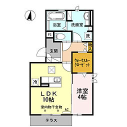 ゴールドヒルズ 3階1LDKの間取り