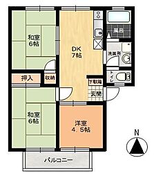 レジデンス西山B 3DKの間取図画像