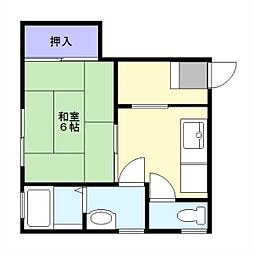 メゾン元銀座 1DKの間取図画像