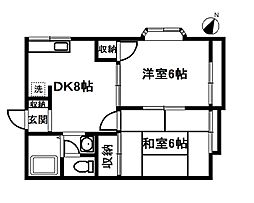 ケイ・エスコーポ 2DKの間取図画像
