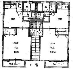 一杉ハイツ 1DKの間取図画像