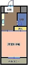 共栄マンションNo.2 1Kの間取図画像