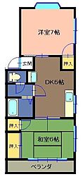 SSKマンション 2DKの間取図画像