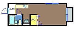 マンションカワサキ ワンルームの間取図画像