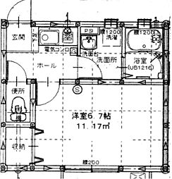 T-style下川原2 1Kの間取図画像