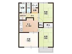 コーポ水口 3DKの間取図画像