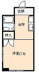 シーダビリッジ ワンルームの間取図画像