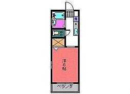 エテール谷田 1Kの間取図画像