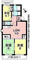 サンシャイン片井 3LDKの間取図画像