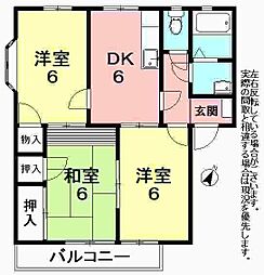 プリエール馬淵C 3DKの間取図画像