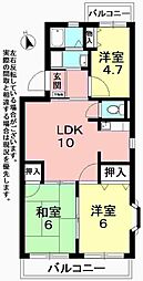 サウスワード壱番館 3LDKの間取図画像