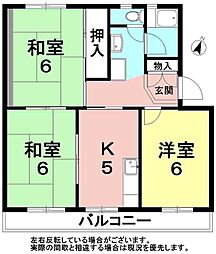 松永ハイツ 3Kの間取図画像