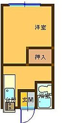 コーポYOU 1Kの間取図画像