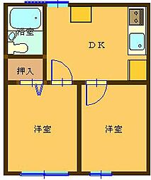 堀内アパートA 2DKの間取図画像