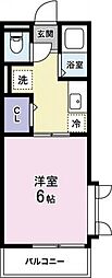 コーポタカダA 1Kの間取図画像