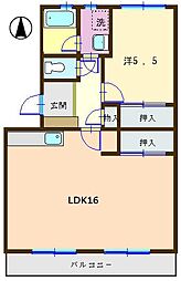 レヂデンス石井S 1LDKの間取図画像