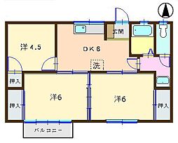コーポ後藤 3DKの間取図画像