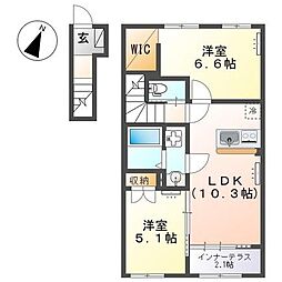 ソラーナ 2LDKの間取図画像