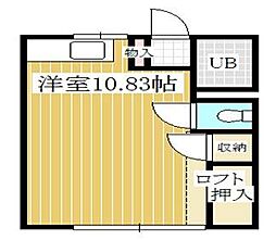 大庭ハイツ ワンルームの間取図画像