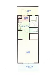 マンションダルマ 1Kの間取図画像