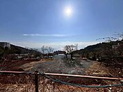初島大島が正面　晴れた日には利島も見えました