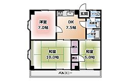 カメリアハイツ 3DKの間取図画像