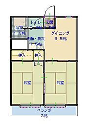 コーポ角ヶ谷A 2DKの間取図画像