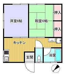 ベルウッドハイツ1 2Kの間取図画像