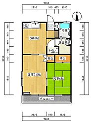 伊豆フラワーコープ 2DKの間取図画像