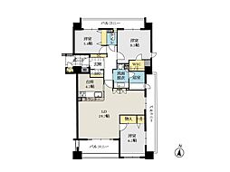 ル・シェモア上西 3LDKの間取図画像