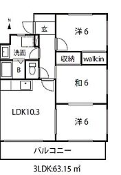 ファミーユ 3LDKの間取図画像