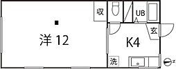 フォーブルKA館 1Kの間取図画像
