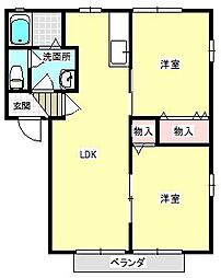 ガーデンハイツNK 2LDKの間取図画像