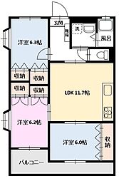 セレネ・YADA 3LDKの間取図画像