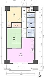 ダイアパレス富士中央 2LDKの間取図画像