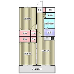 ロイヤルコンフォート大宮 2LDKの間取図画像