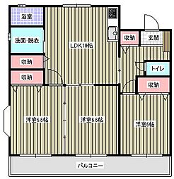 ロイヤルリジョンロード 3LDKの間取図画像