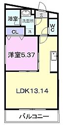 シャトー江ミーナ 1LDKの間取図画像