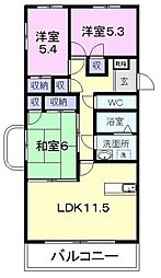 グランカージュ 3LDKの間取図画像