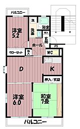 コーポエイト 3DKの間取図画像
